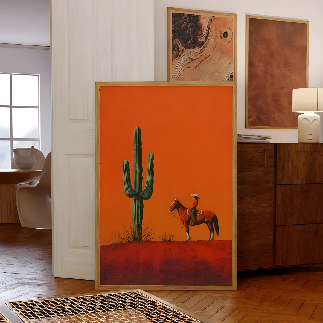 Cowgirl Minimalist Boho Western Illustration(Printable+Physical)