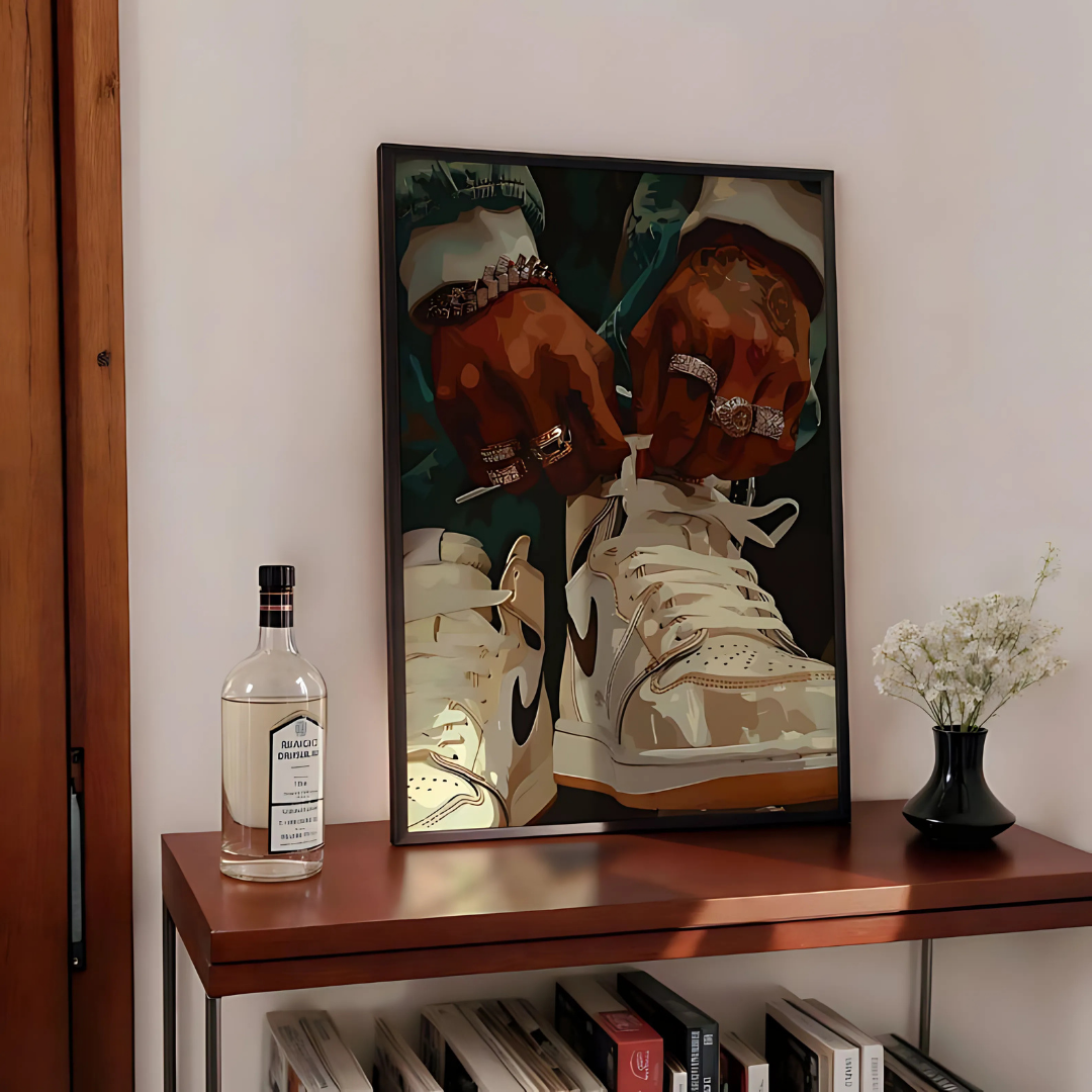 Sneakerhead Black Man Wall Art(Printable+Physical)