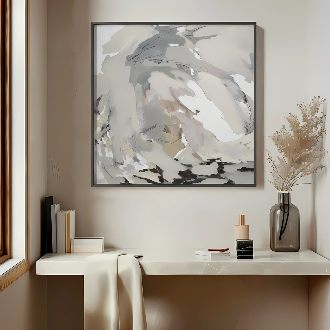 Neutral Beige Abstract Painting(Printable+Physical)