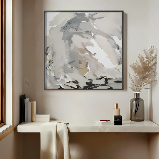 Neutral Beige Abstract Painting(Printable+Physical)