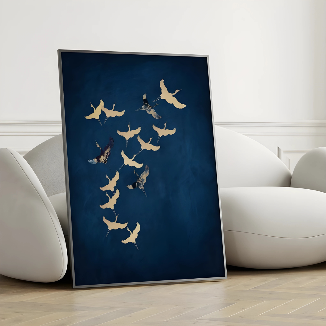 Blue and Gold Japanese Wall Art(Printable+Physical)