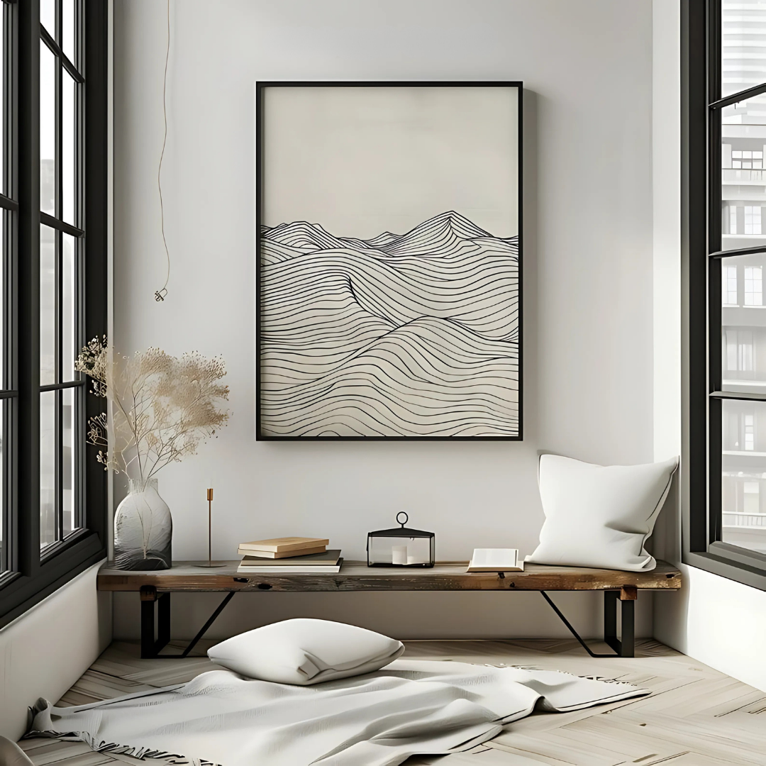 Minimalist Lines Mountain Art(Printable+Physical)