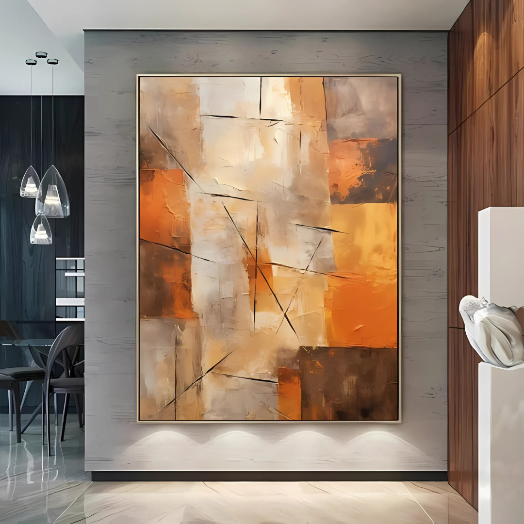 Orange Abstract Painting Orange Wall Art(Printable+Physical)