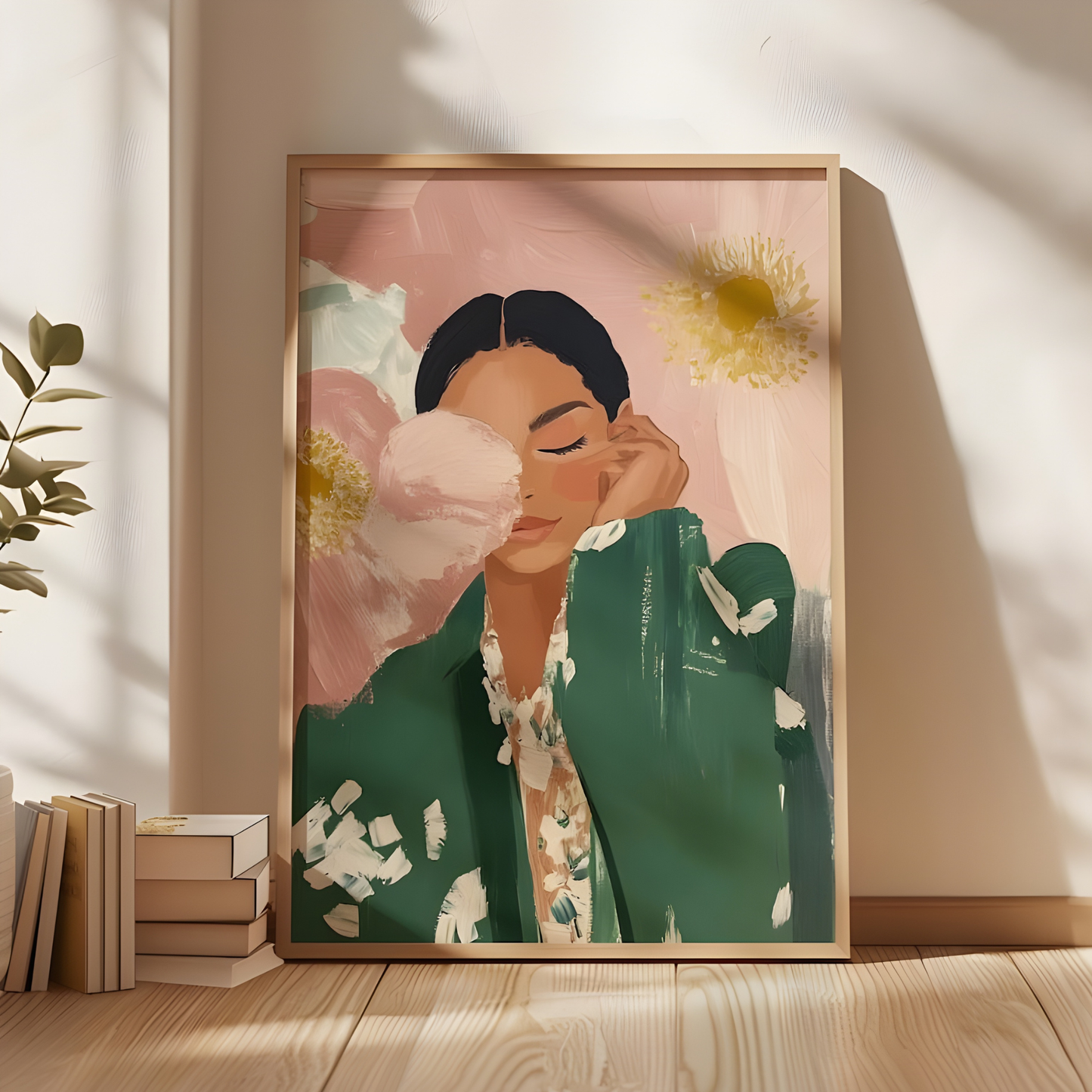 Floral Woman Modern Fashion Portrait Print(Printable+Physical)