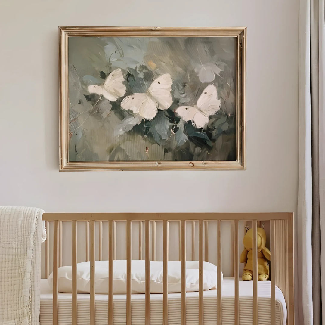 White Butterfly Summer Painting(Printable+Physical)