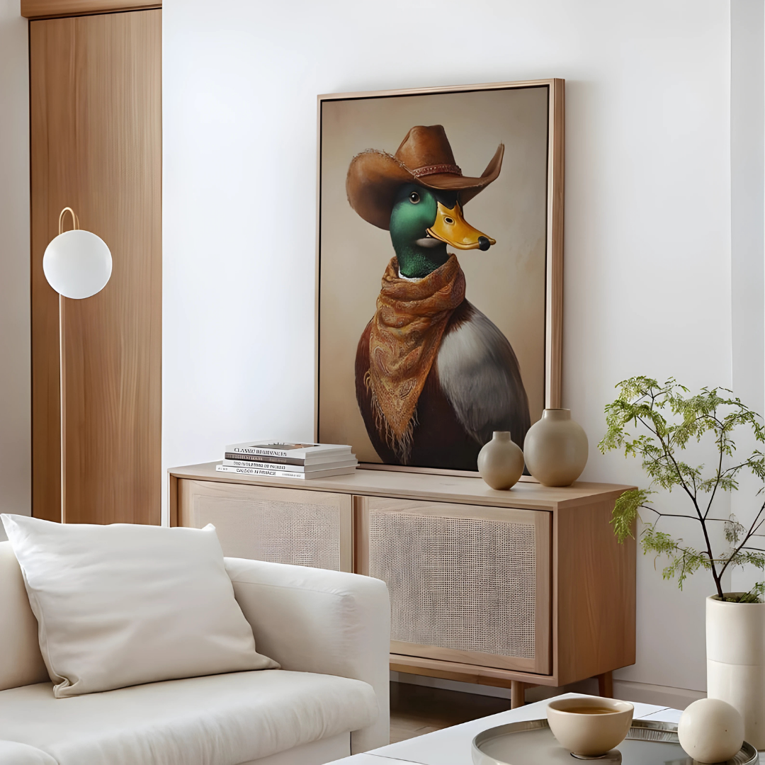 Western Cowboy Duck Wall Art(Printable+Physical)