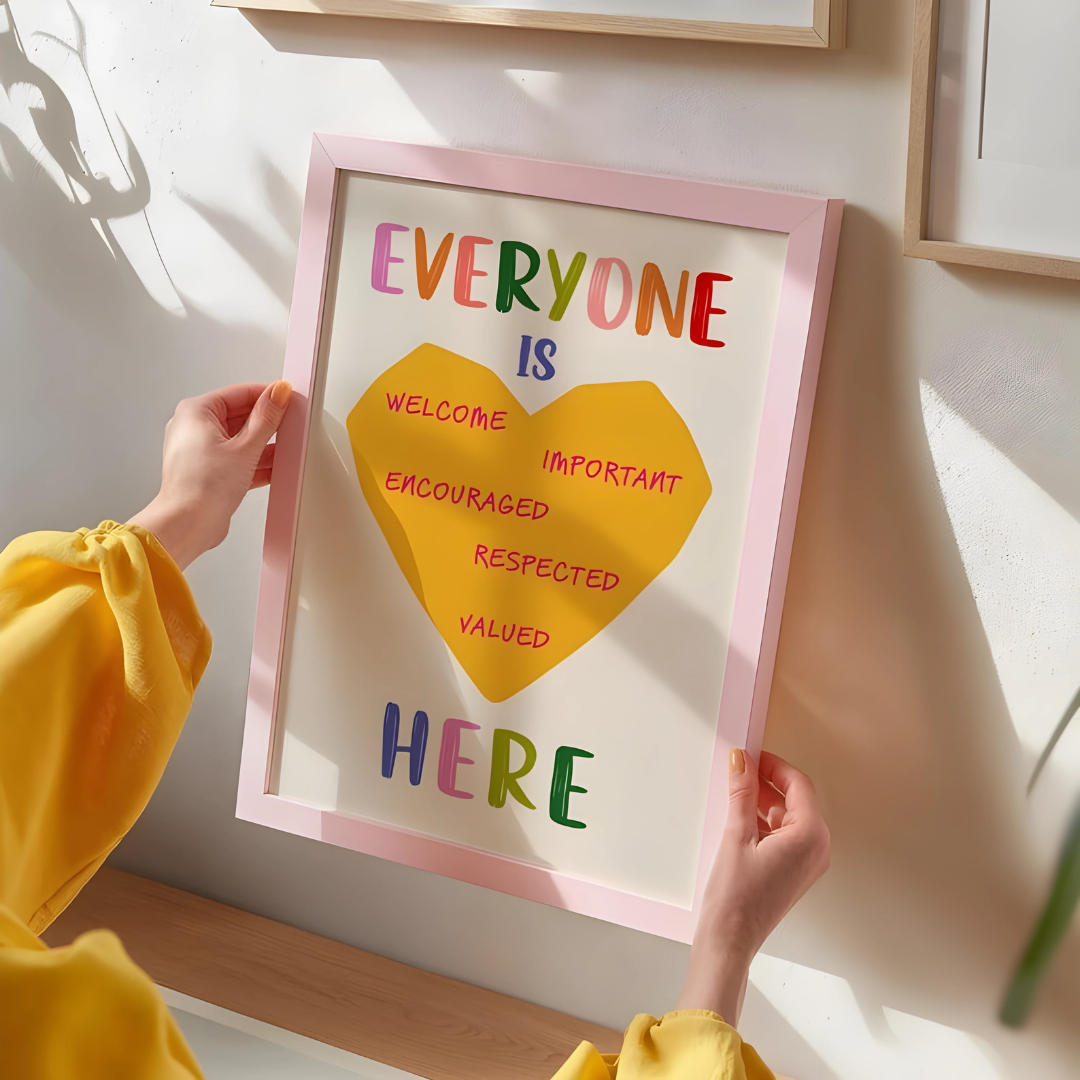 Everyone is Welcome Here Inspirational Wall Art (Printable+Physical)