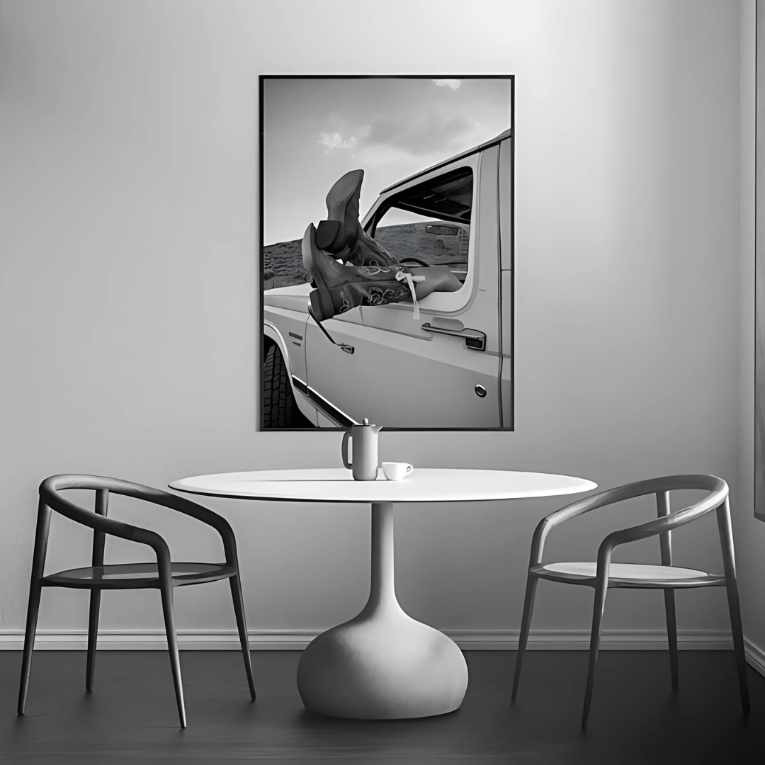 Cowgirl Black and White Western wall art(Printable+Physical)