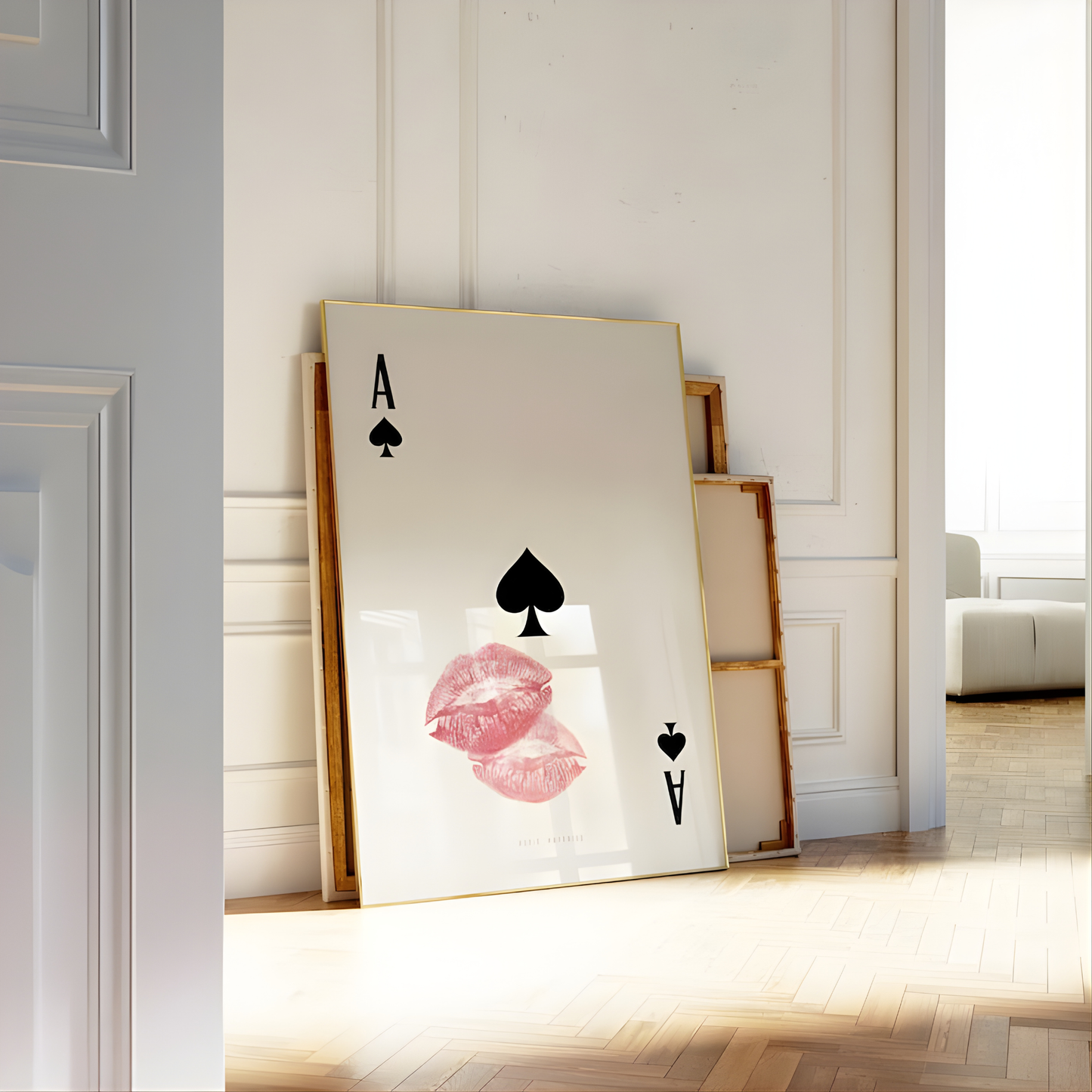 Abstract Playing Card Heart Wall Art (Printable+Physical)