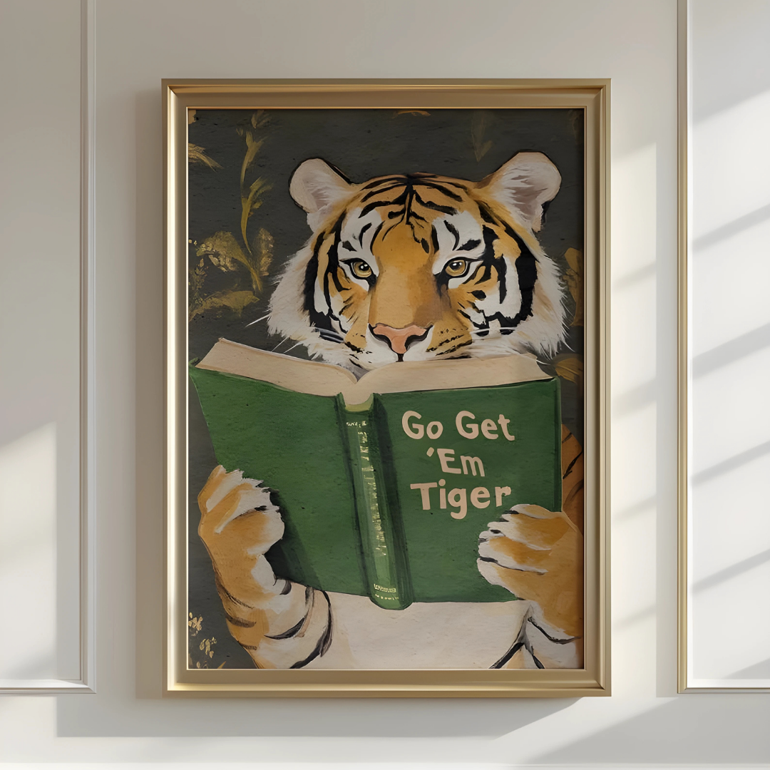 Humorous Bookworm Wall Art for Library(Printable+Physical)