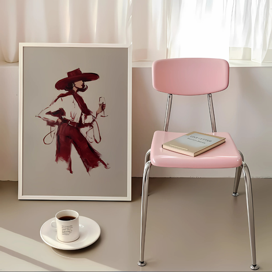 Red Wine Cowgirl Western Wall Art(Printable+Physical)