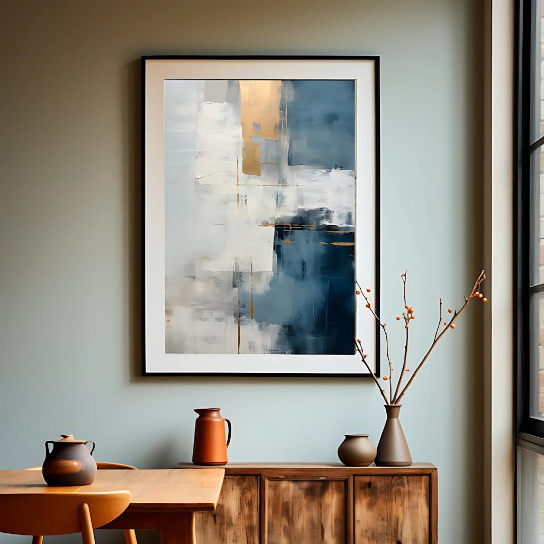 Gray and White Abstract Art(Printable+Physical)