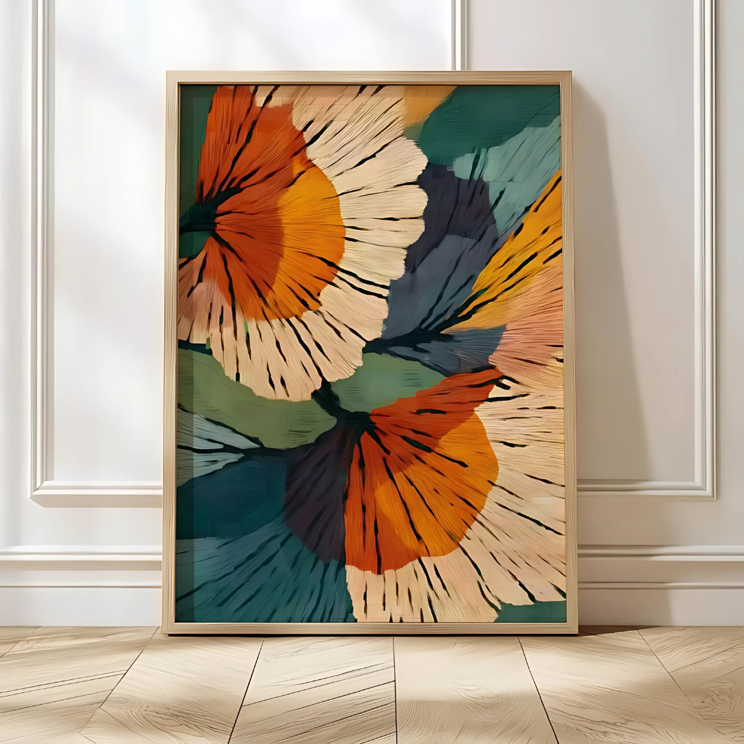 Botanical Mid Century Print Retro Flower Wall Art (Printable+Physical)