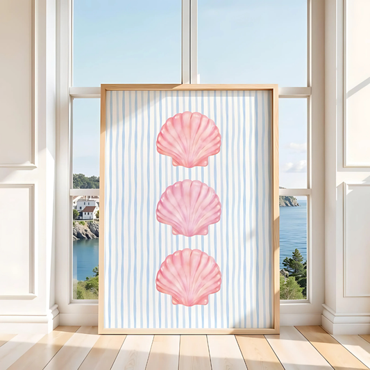Pink and Blue Coastal Wall Art(Printable+Physical)