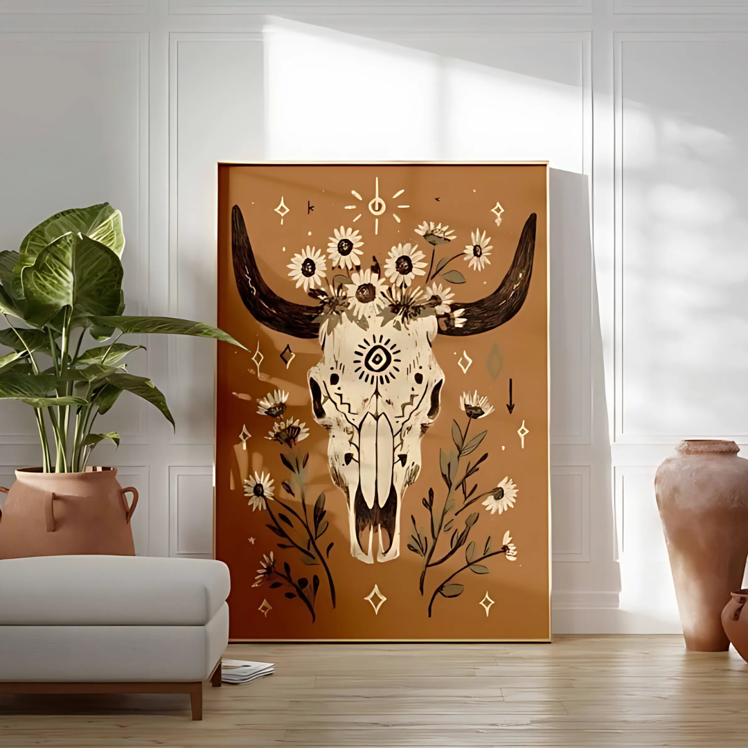 Western Cow Skull Art Print(Printable+Physical)
