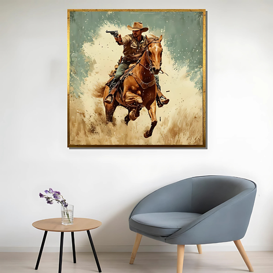 Western Cowboy Gunfighter Canvas Painting Wall Art(Printable+Physical)