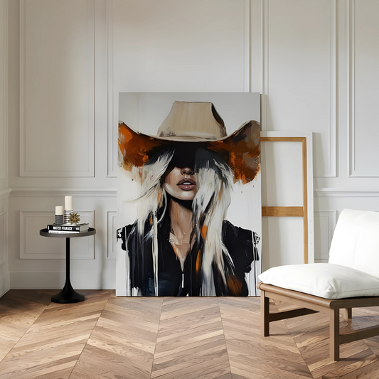 Abstract Cowgirl Wall Art (Printable+Physical)