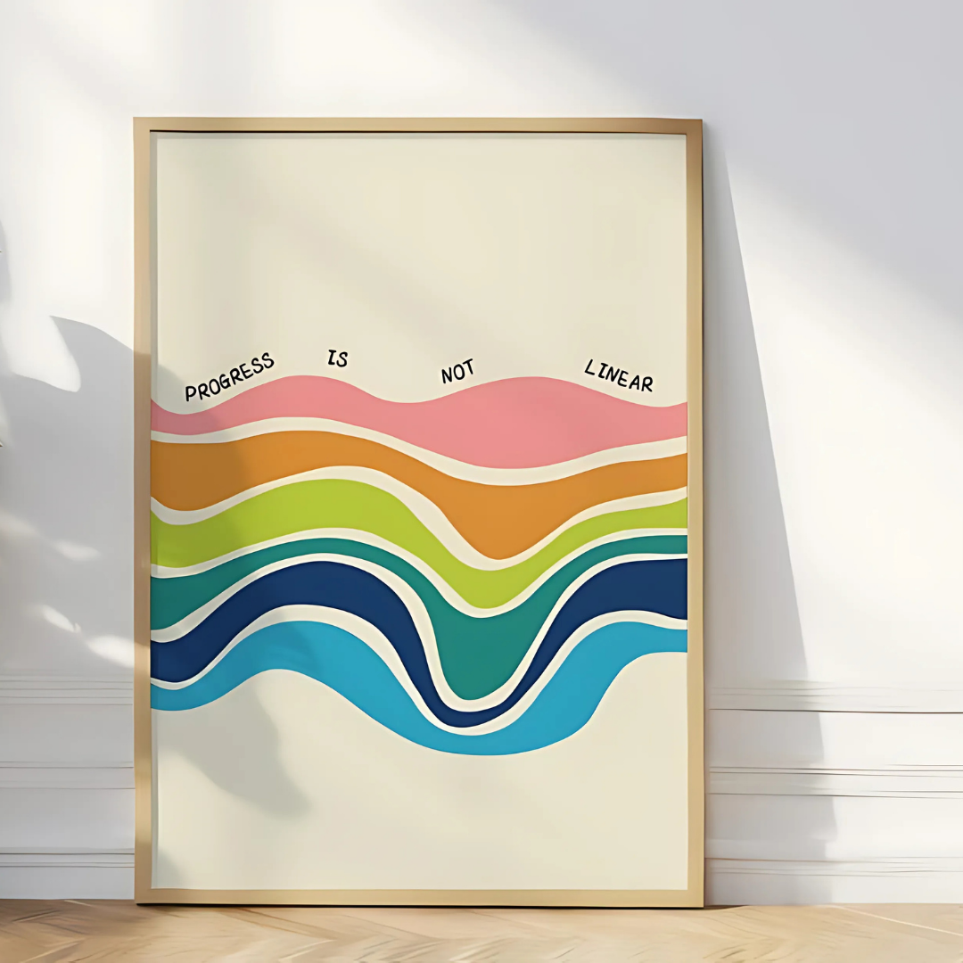 Progress is not Linear Motivation Poster (Printable+Physical)