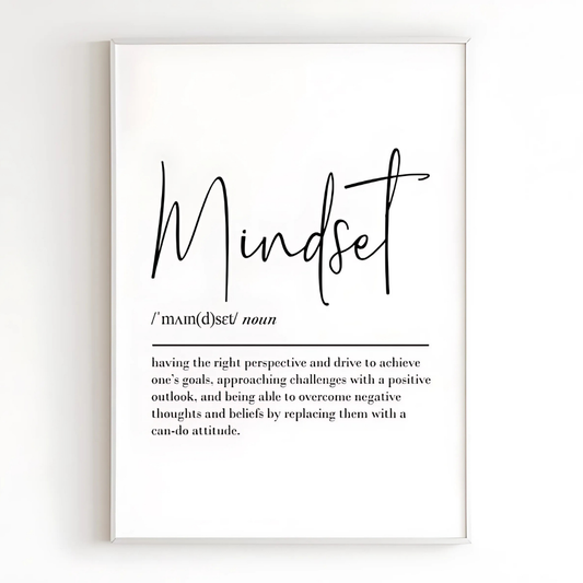 Mindset definition printable wall art(Printable+Physical)