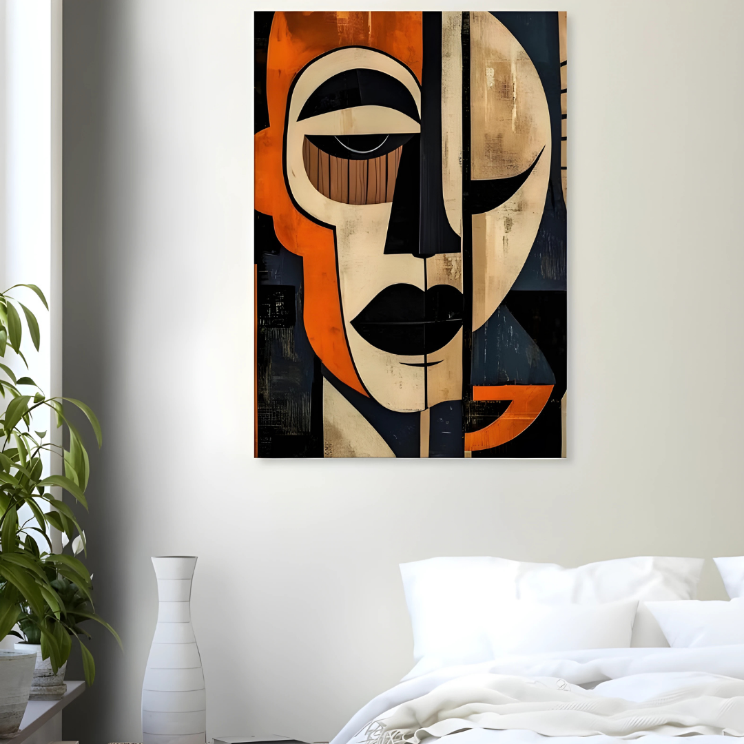 African American Afrocentric Abstract Mask Wall Art(Printable+Physical)