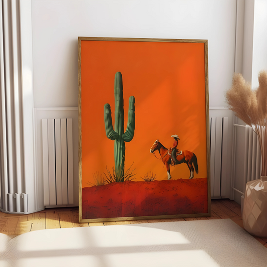 Cowgirl Minimalist Boho Western Illustration(Printable+Physical)