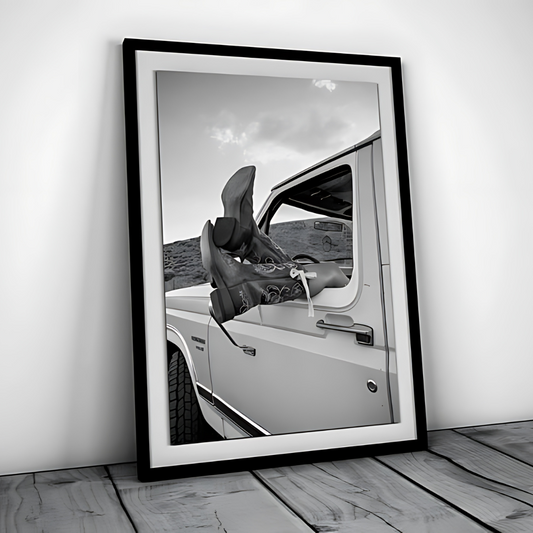 Cowgirl Black and White Western wall art(Printable+Physical)