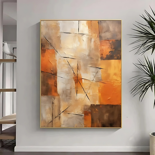 Orange Abstract Painting Orange Wall Art(Printable+Physical)