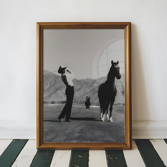 Vintage Cowboy Golf Poster Wall Art(Printable+Physical)
