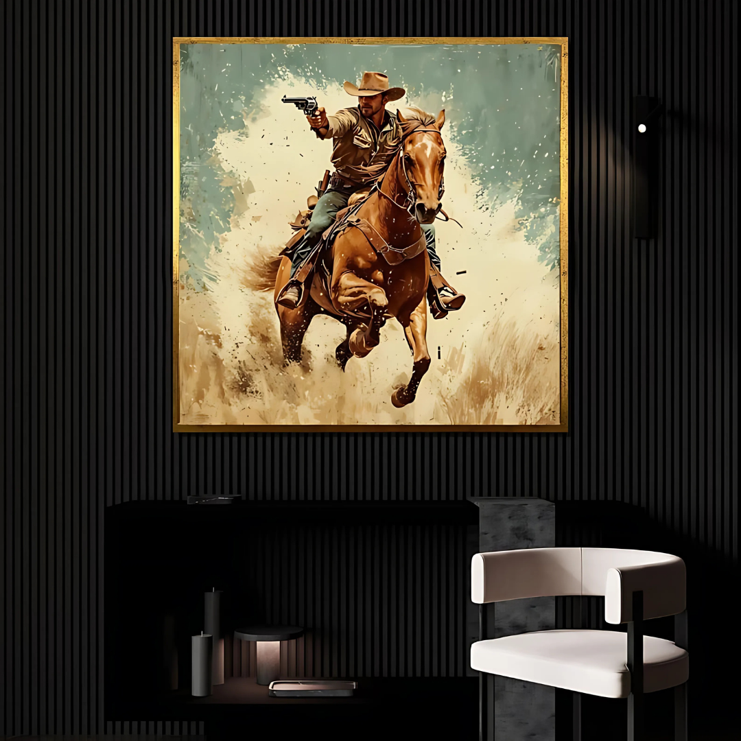 Western Cowboy Gunfighter Canvas Painting Wall Art(Printable+Physical)