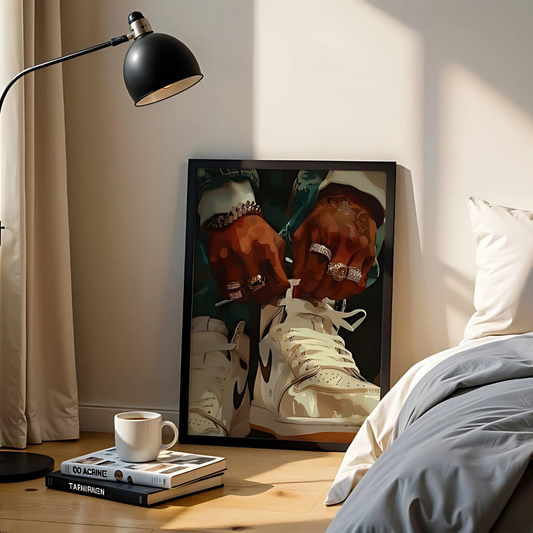 Sneakerhead Black Man Wall Art(Printable+Physical)