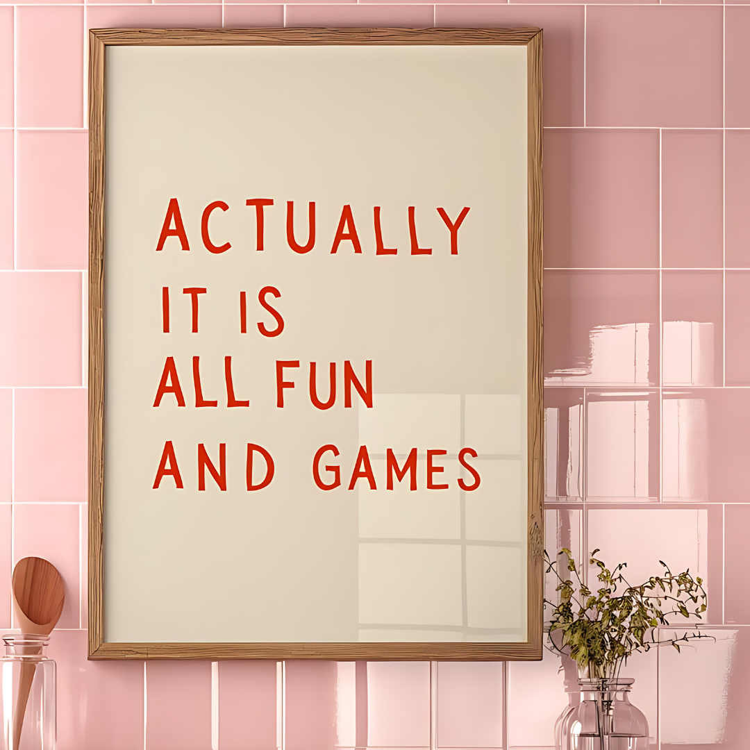 It is All fun and games Retro Wall Art(Printable+Physical)