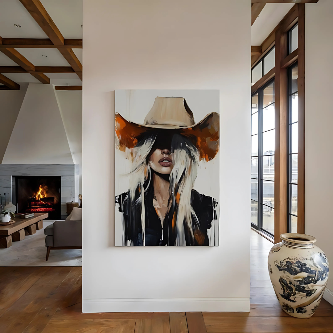 Abstract Cowgirl Wall Art (Printable+Physical)