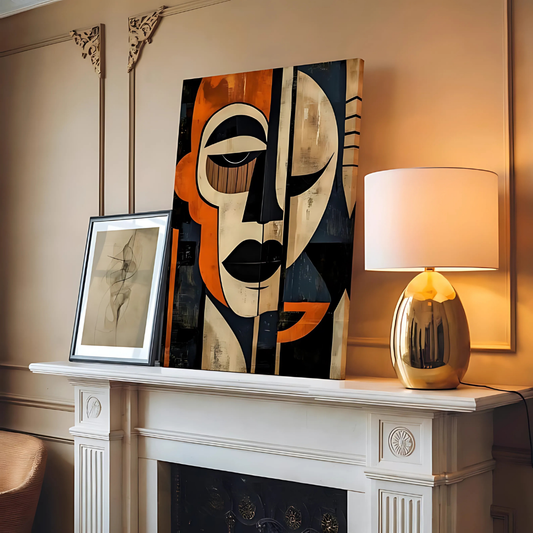 African American Afrocentric Abstract Mask Wall Art(Printable+Physical)