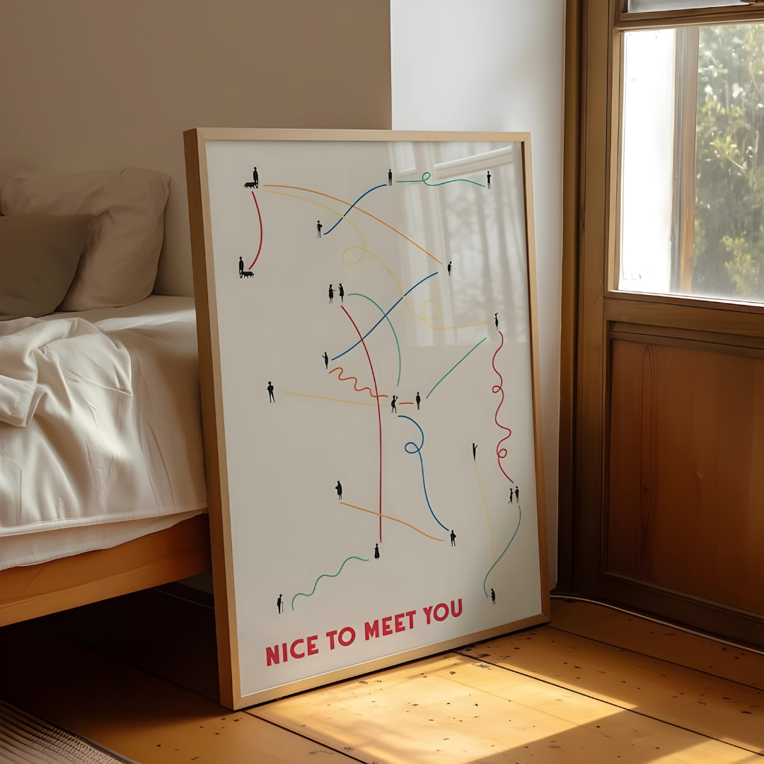 Tiny Humans Walking Minimalist People Wall Art(Printable+Physical)
