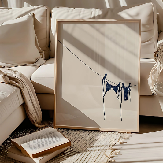 Coastal Cowgirl Blue Bikini Art Print(Printable+Physical)