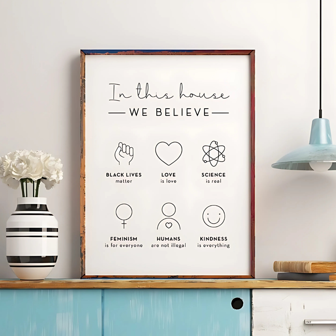 In This House We Believe Inspirational Wall Art(Printable+Physical)