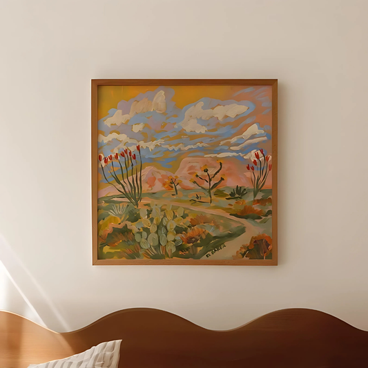 Desert Landscape Retro Texas Travel Wall Art(Printable+Physical)