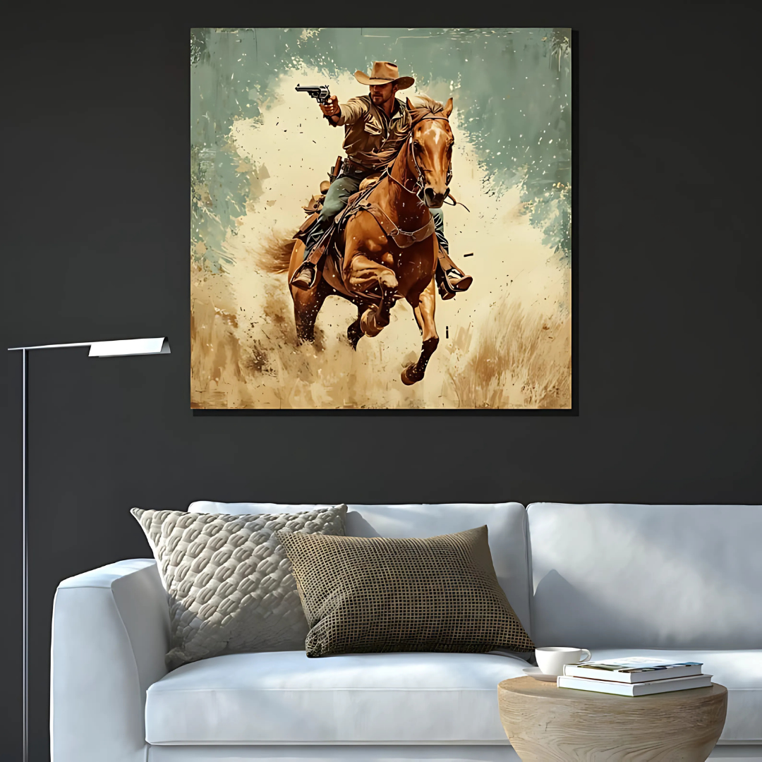 Western Cowboy Gunfighter Canvas Painting Wall Art(Printable+Physical)
