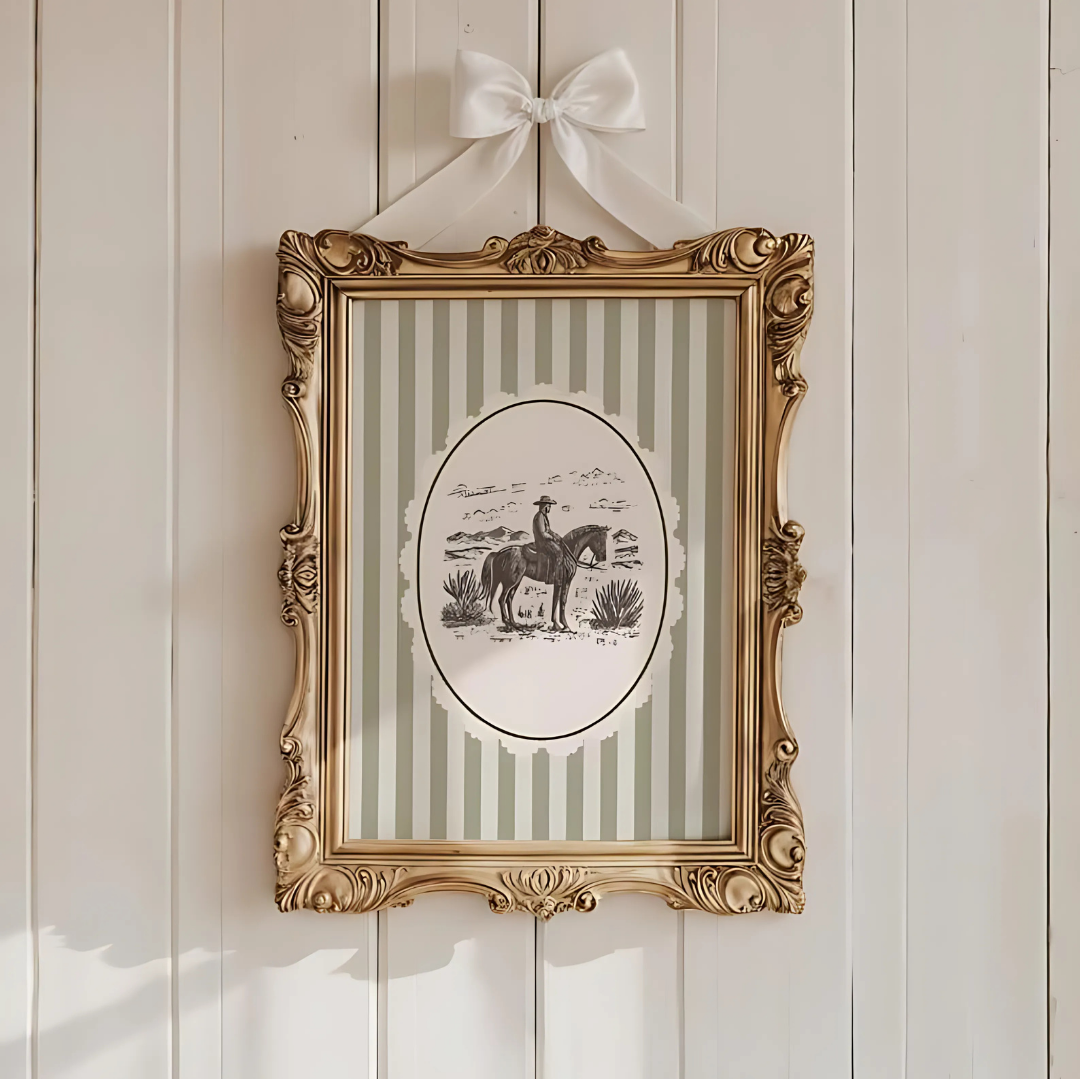 Vintage Cowboy Drawing Print(Printable+Physical)