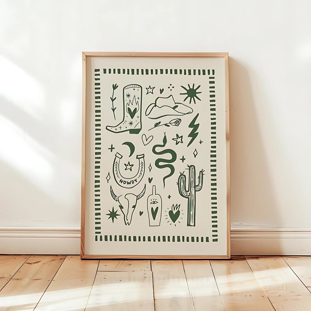 Desert Poster Girly Western Wall Art (Printable+Physical)