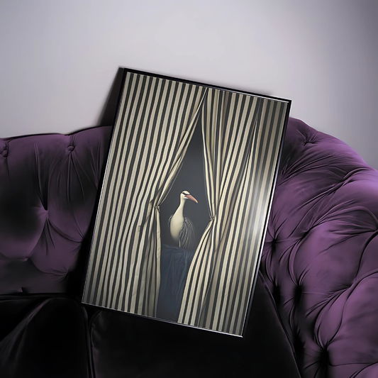 Surreal Black and White Striped Wall Decor(Printable+Physical)