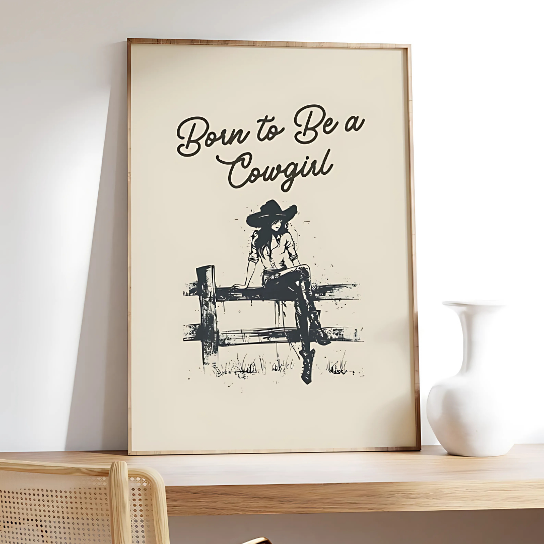 Vintage Western Cowgirl Poster(Printable+Physical)