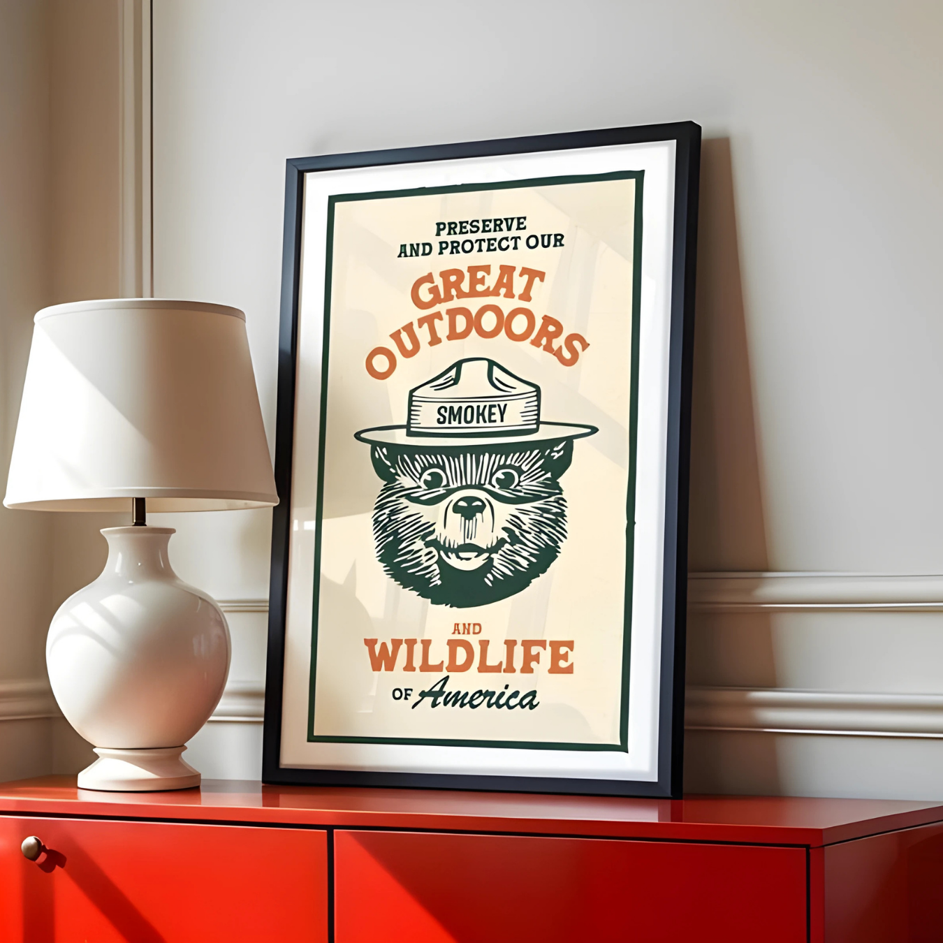 Retro Wildlife Print Outdoors Art (Printable+Physical)