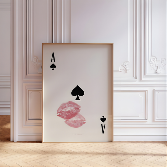 Abstract Playing Card Heart Wall Art (Printable+Physical)