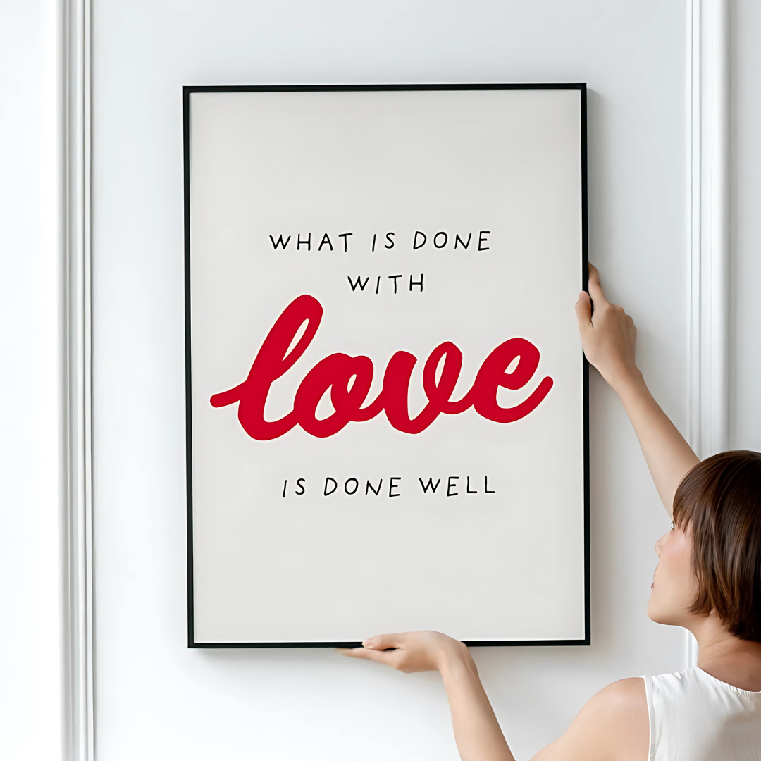 Romantic Red Handwritten Inspirational Wall Art(Printable+Physical)