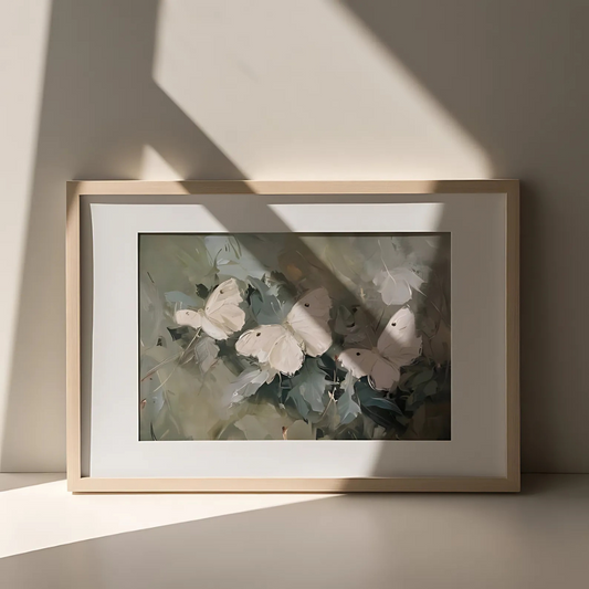 White Butterfly Summer Painting(Printable+Physical)