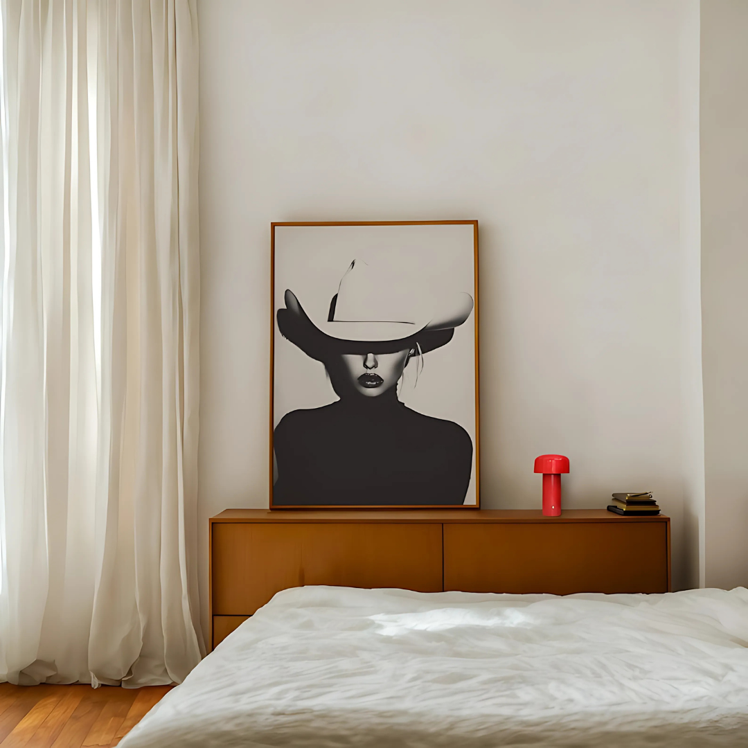 Halftone Minimalist Cowgirl Art Print(Printable+Physical)