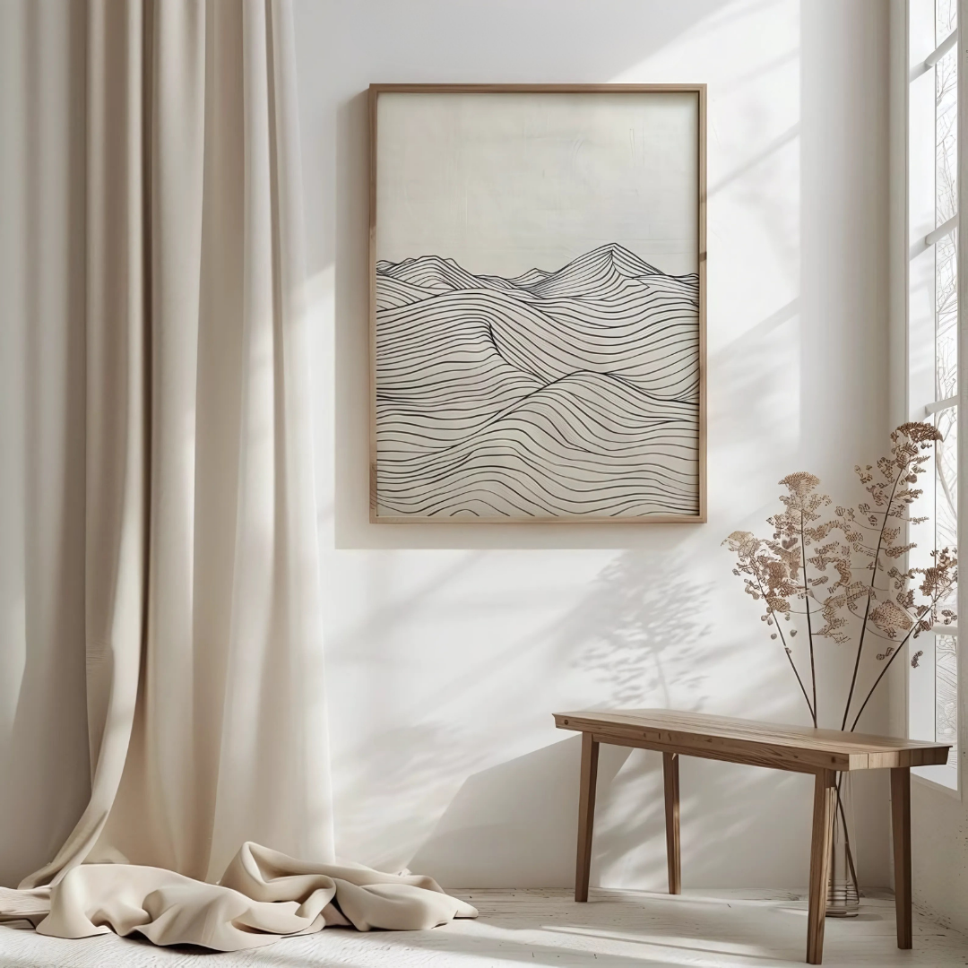 Minimalist Lines Mountain Art(Printable+Physical)