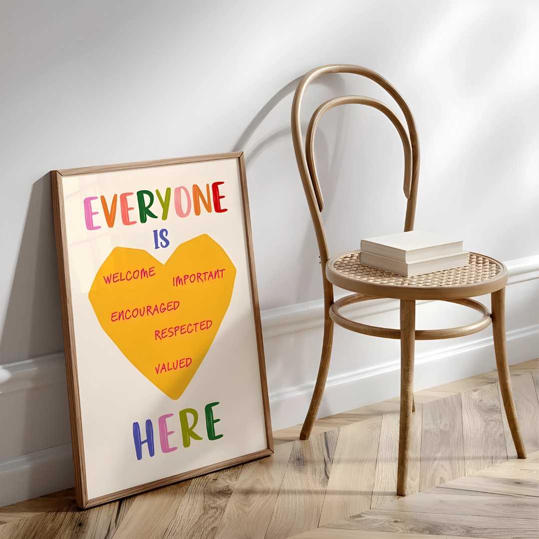 Everyone is Welcome Here Inspirational Wall Art (Printable+Physical)