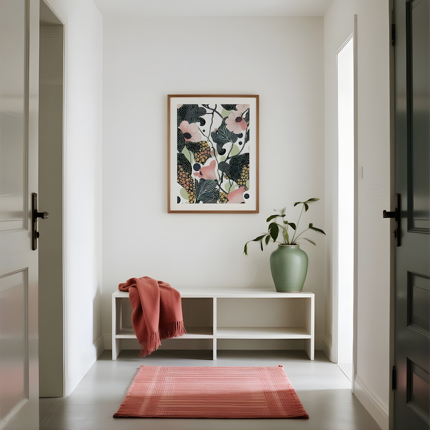 Modern Botanical Pink Floral Wall Art (Printable+Physical)